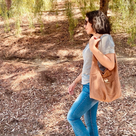 Linen polyester handbag/ diaper bag - Picture 5 of 6